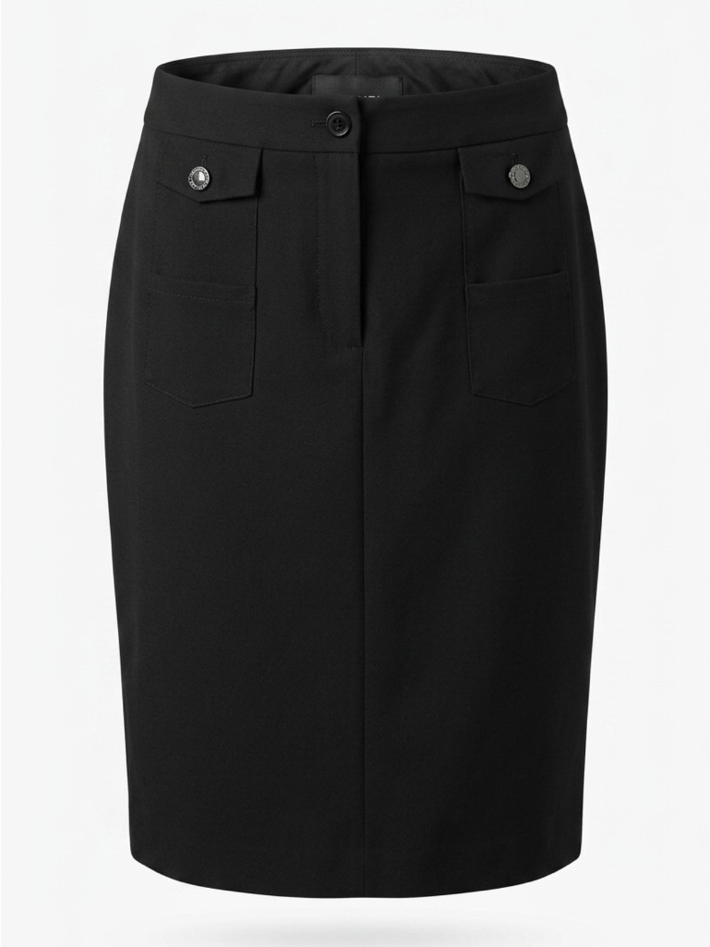 Karl Lagerfeld Black Tailored Pencil Skirt with Flap Pockets